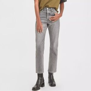 LEVI'S Wedgie Straight Ankle Jean High Rise 32 Top Of The Hill Grey Denim Pant